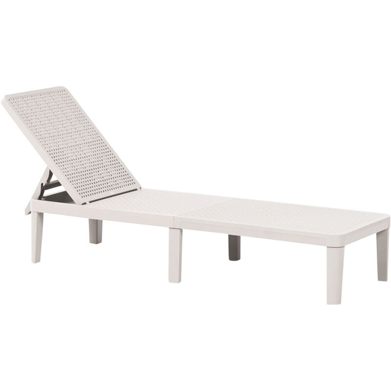 Transat de Jardin Moderne Dossier Réglable Matériau Synthétique Résistant à la Rouille Gris Clair Ossimo