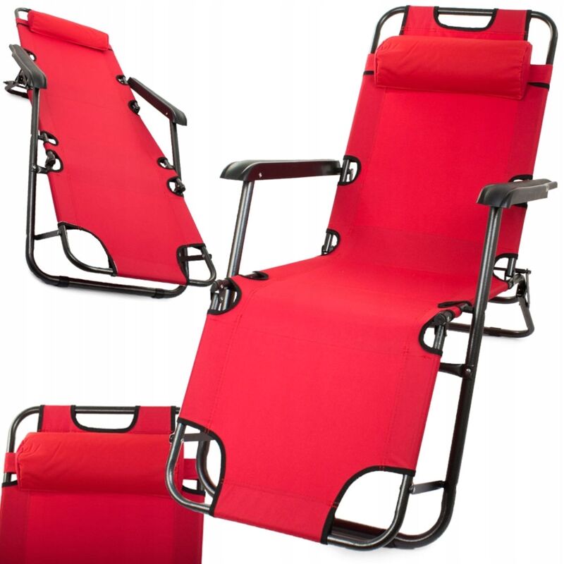 Transat de jardin rouge (1)