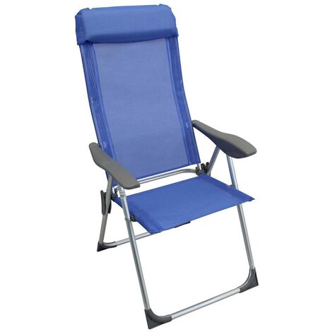 Transat de plage pliant Bleu en Aluminium 22-19 mm