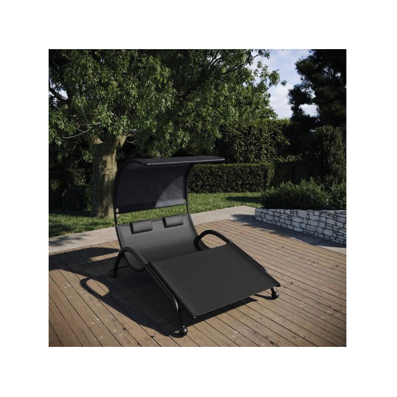 Transat Double Fixe Vega En Acier Et Taxaline Noir