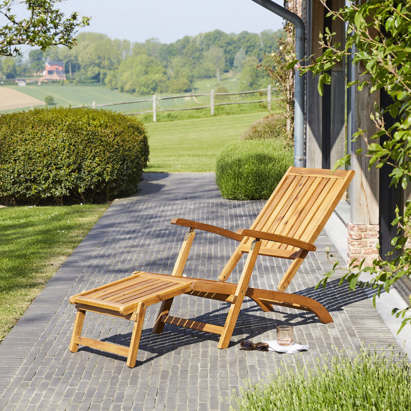 Transat en bois d'acacia - Naturel