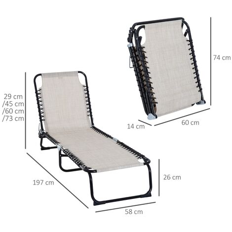Transat inclinable pliable CHIARA crème