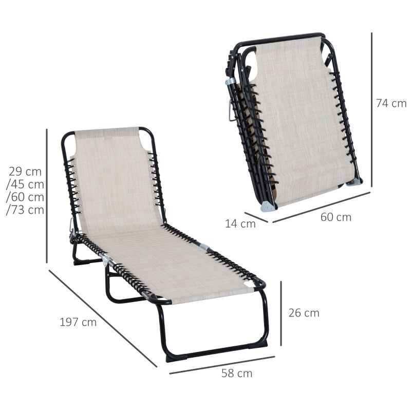 MH - Transat inclinable pliable chiara crème