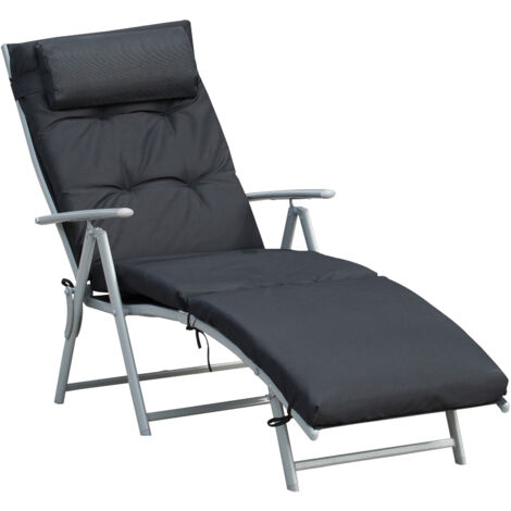 Transat inclinable THELMA noir et gris