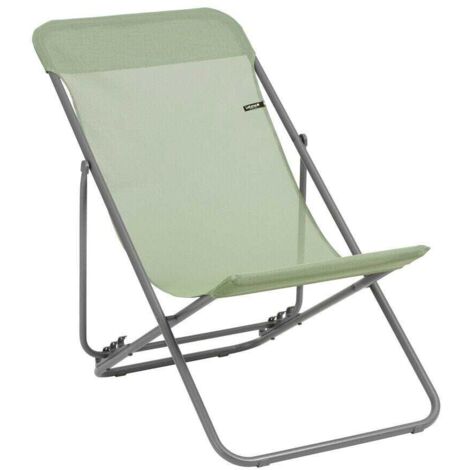 Transat Jardin Pliable - Chilienne Multi-positions - Largeur 52cm - Transatube 2 - Batyline® Iso - Vert Moss - Lafuma Mobilier