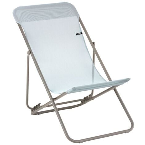 Transat Jardin Pliable - Chilienne Multi-positions - Transatube 2 - Batyline® Iso - Bleu Ciel - Lafuma Mobilier