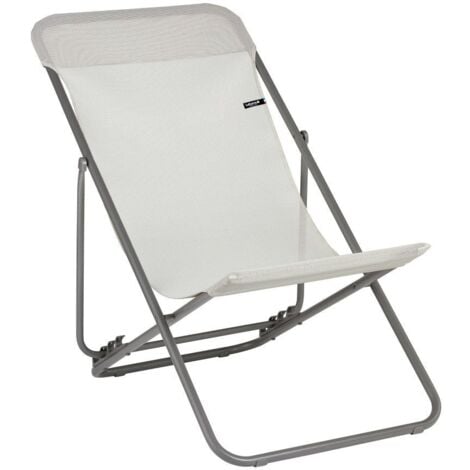 Transat Jardin Pliable - Chilienne Multi-positions - Transatube 2 - Batyline® Iso - Bleu Ciel - Lafuma Mobilier