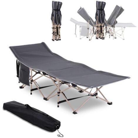 Transat-lit-camping-poche-rangement-pliable-chaise-longue-sac-transport-acier-Oxford-gris-190x68x52cm