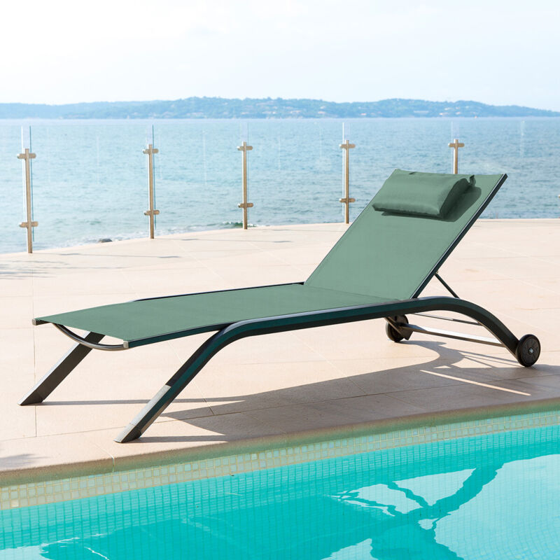 Transat Milenio vert olive & graphite 2 roues en aluminium traité époxy - Hespéride