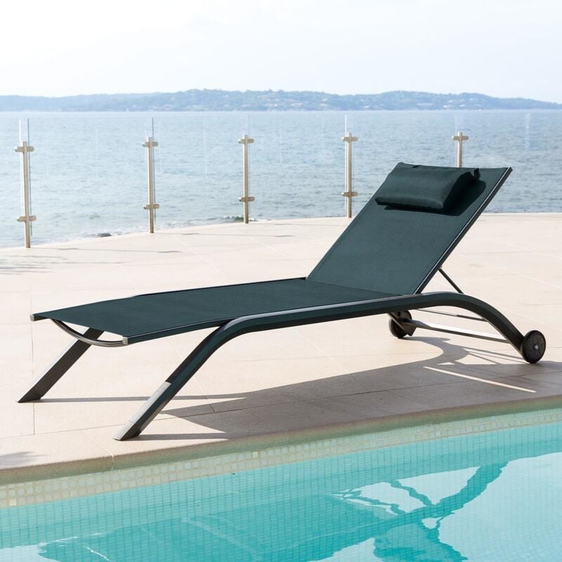 Transat Milenio bleu canard & graphite 2 roues en aluminium traité époxy - Hespéride