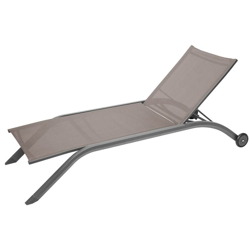 Transat Milenio noisette & tonka 2 roues en aluminium traité époxy - Hespéride