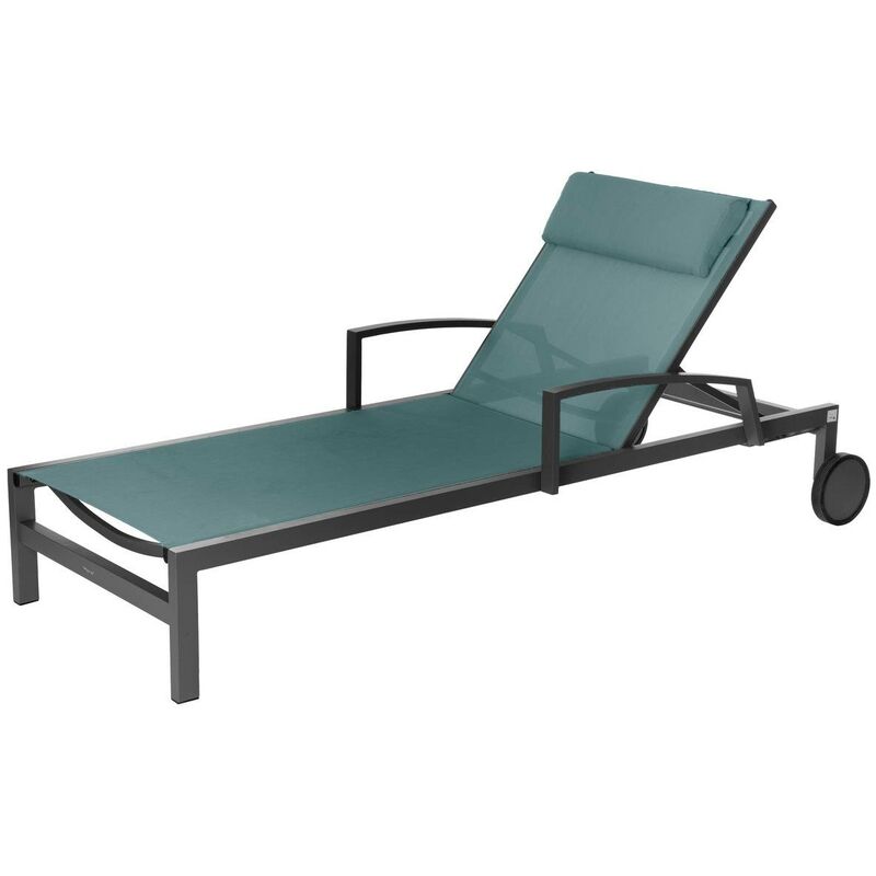 Transat Ocala vert jade & graphite 2 roues en aluminium traité époxy - Hespéride