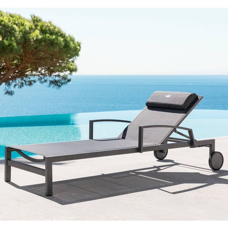 Transat Ocala anthracite & graphite 2 roues en aluminium traité époxy - Hespéride