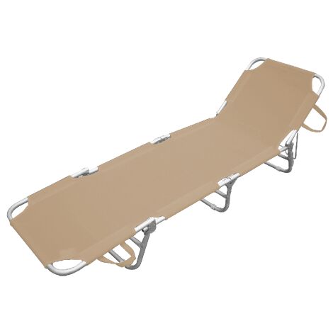 Transat Playa avec structure en aluminium et assise gris tourterelle pour la mer et la piscine
