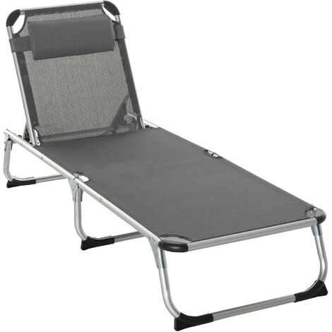 Transat pliable dossier inclinable NOLAN gris