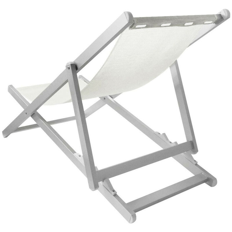 transat pliant 3 positions aluminium modèle SOVERATO en textilène Couleur: Blanc