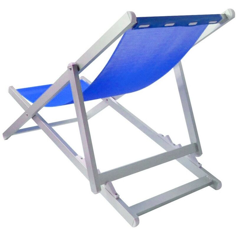 transat pliant 3 positions aluminium modèle SOVERATO en textilène Couleur: Bleu
