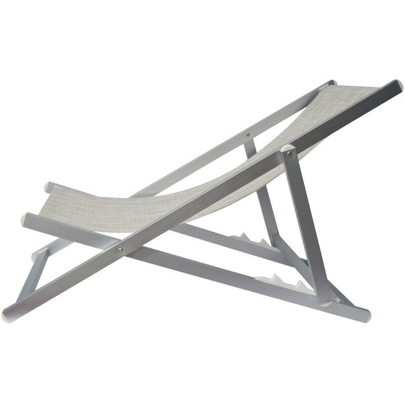 transat pliant 3 positions aluminium modèle SOVERATO en textilène Couleur: Gris