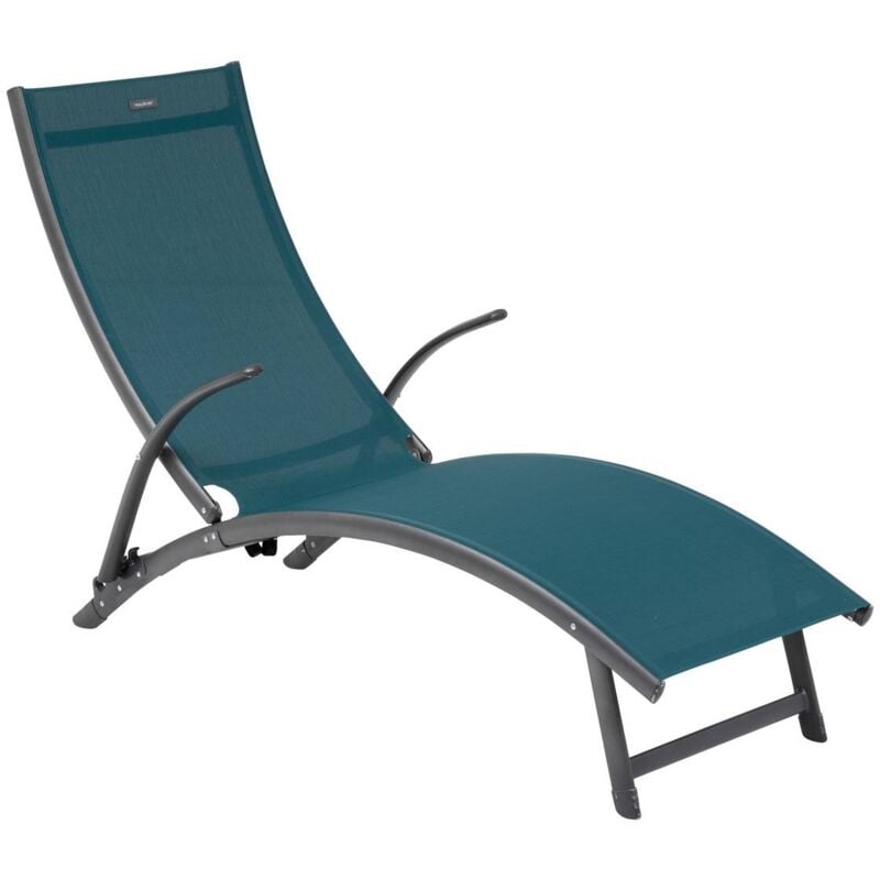 Transat Samba bleu canard & graphite en aluminium traité époxy - Hespéride