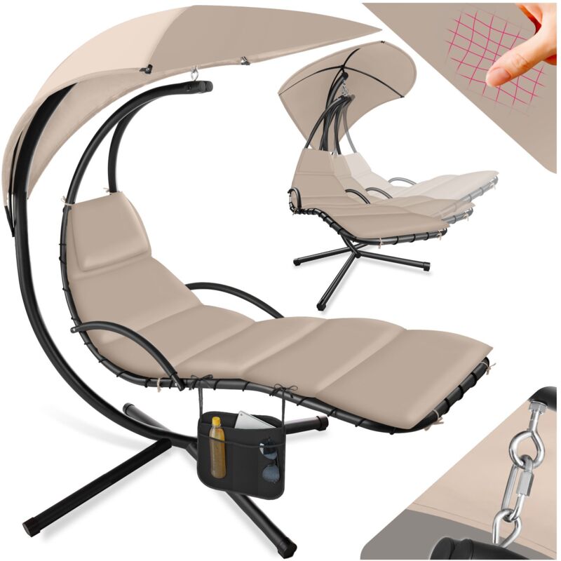 Tectake transat suspendu maja - noir/beige 404603
