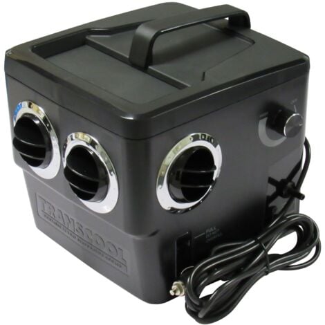Transcool Portable Air Conditioning Unit Black 12V/24V/240V (AC Evaporative 4 Vent Home Cooler Fan)