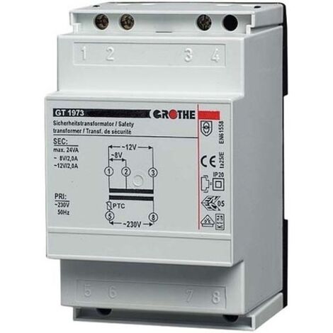 Transformador de seguridad 8/12V ranura hasta 25 va, gt 1973