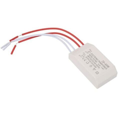 Transformador electrónico 220 V AC a 12 V AC, convertidor de voltaje, transformador electrónico 20–60 W, control inteligente de fuente de alimentación para accesorios de lámpara G4