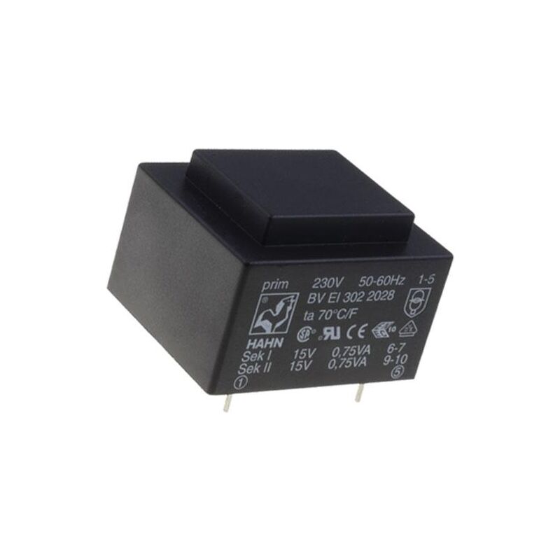 

Transformador Encapsulado Salida 10Vac 2,6VA Entrada 230Vac