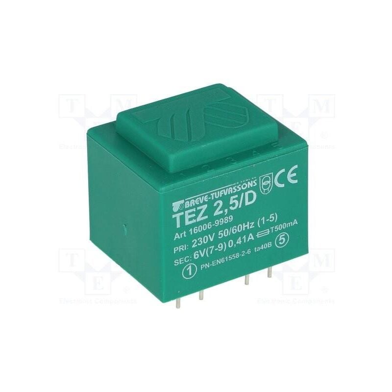 

Transformador Encapsulado Salida 6Vac 2,5VA E230Vac