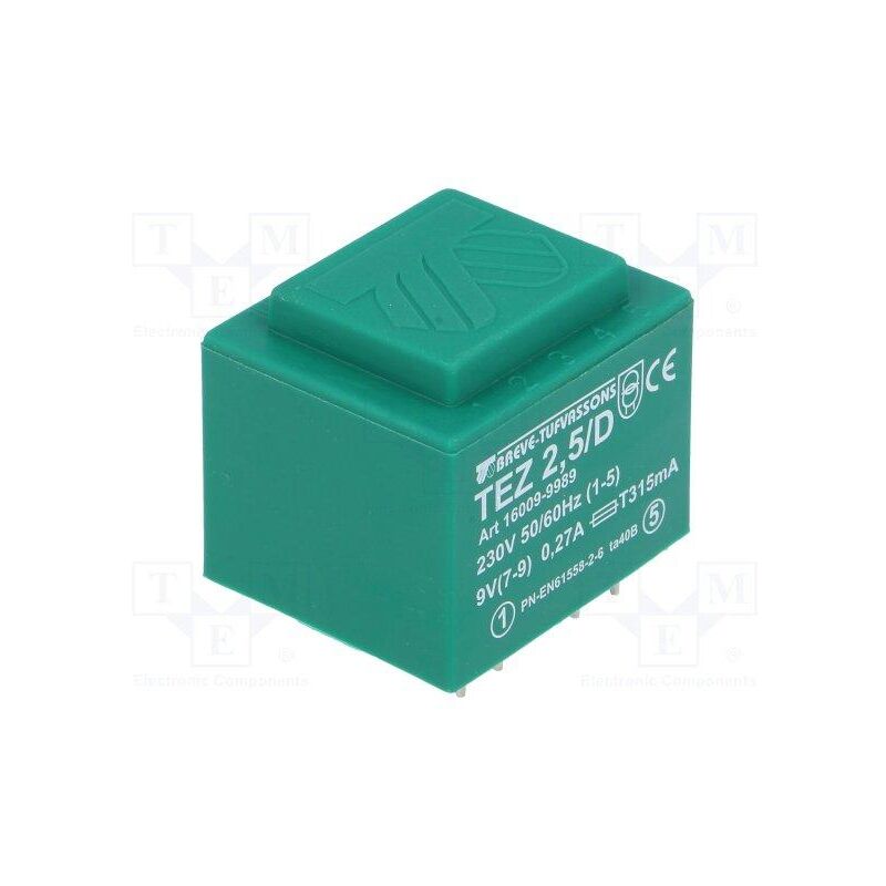 

Transformador Alimentacion Encapsulado 9Vac 2,5VA Entrada 230Vac
