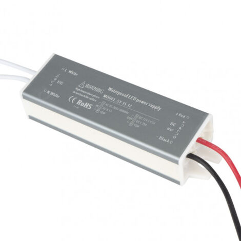 Transformador estanco 15w 12v ip68 2x3x10,5 cm cinta led freya