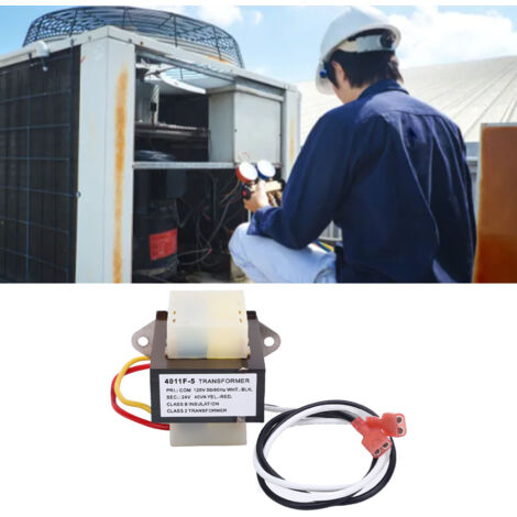 Transformador Rheem 46 24124 06 de 40 VA, de 120 V a 24 V, para sistemas de calefacción y aire acondicionado.