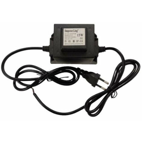 Transformateur 220V 12V AC étanche IP68 15W pour Piscine