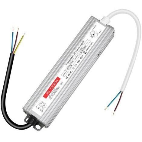 Transformateur 220V 12V LED 100W, alimentation 12v 100w 8.3A, led driver 12v étanche IP67, Transfo AC à DC, convertisseur 220v 12v, 12V100W pour G4, GU5.3, MR11, MR16, Bande LED, Non Dimmable