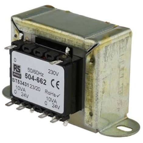 Transformateur à montage sur châssis, Vin 230V c.a., Vout 24V c.a., 2 sorties, 20VA ( Prix pour 1 )