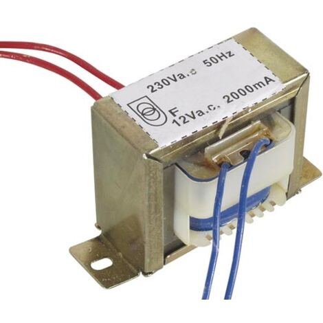 Transformateur châssis ouvert 24 va 1 x 12 v 2000 ma max.