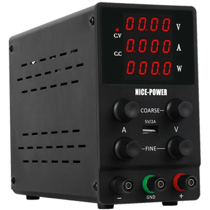 Gojoy - Transformateur d'alimentation de laboratoire, alimentation régulée noir, alimentation à découpage variable, alimentation réglable 30V/0-10A