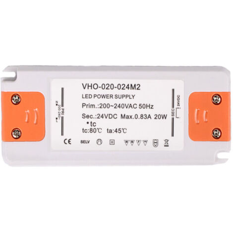 Transformateur d'alimentation LED - 20W, 12V DC, 1.67A - Tension constante pour les bandes LED et G4, MR11, MR16 Ampoules LED