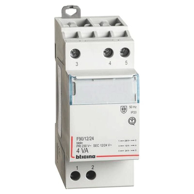 Transformateur monophasé 4A 230V sortie 12/24V F90/12/24 - Bticino