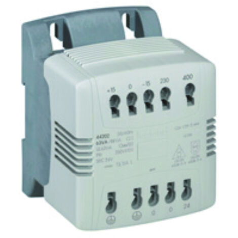 Transformateur Legrand 044231 - 40VA - Primaire 230/400V, Secondaire 24/48V - Bornes à Vis - Pour Commande Et Sécurité - 5