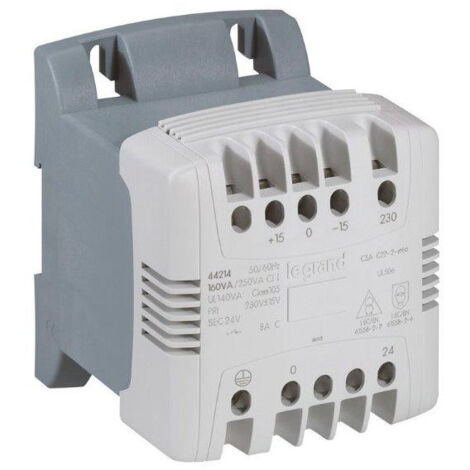 Transformateur de commande et sécurité connexion à vis primaire 460V et secondaire 24V - 160VA LEGRAND