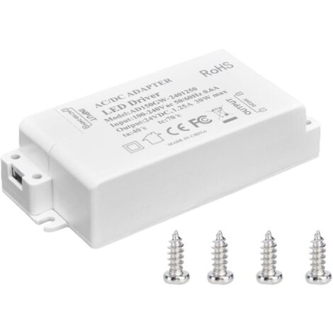 Transformateur de lumière LED 30W DC 24V 1.25A, alimentation à tension constante AC 100‑240V, accessoires d\'éclairage pour bande LED