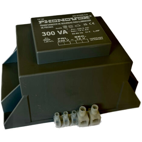 Transformateur De Piscine 300va 230/12v 50-60hz Ip-00 Bloc Tp30300 Phonovox - PHONOVOX