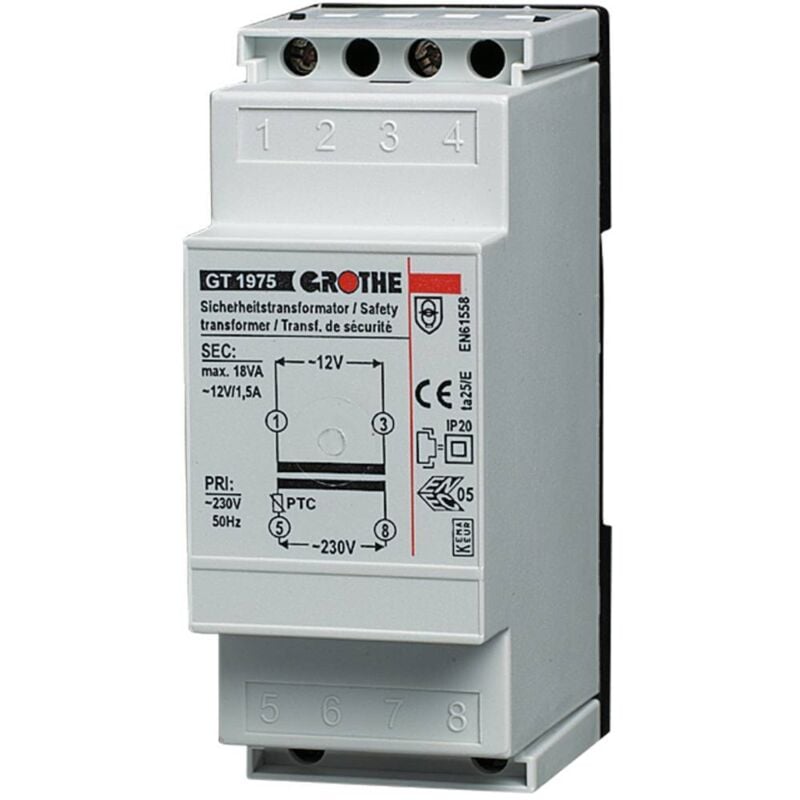 Grothe 14101 transformateur de sonnette 12 v/ac 1.5 a
