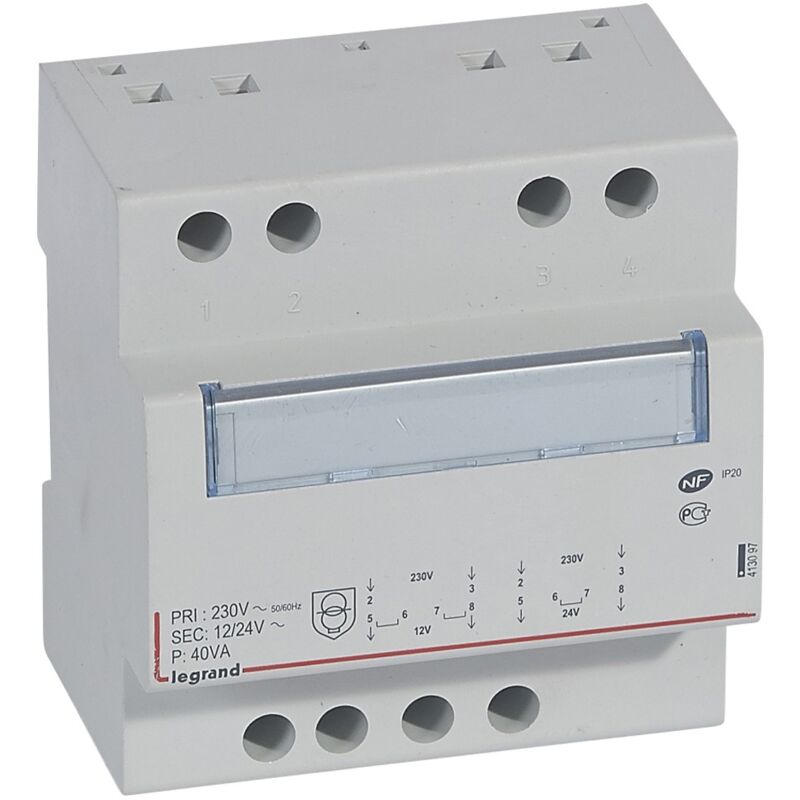 Legrand - transformateur de sécurité 230V 12V/24V 40VA 413097