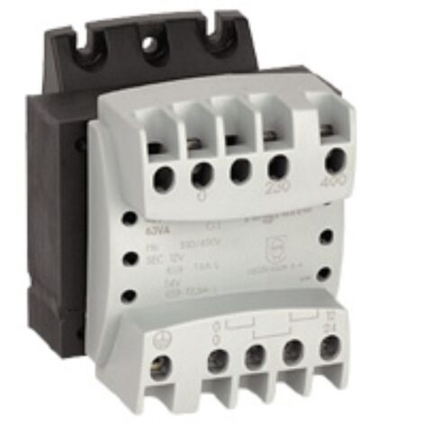 Transformateur de sécurité primaire 230V à 400V et secondaire 12V à 24V 100VA LEGRAND 042842
