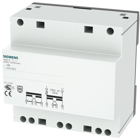 Transformateur de sécurité Siemens 63VA 2X12/24V 4AC37630