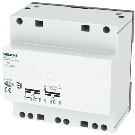 Transformateur de sécurité Siemens 63VA 2X12/24V 4AC37630