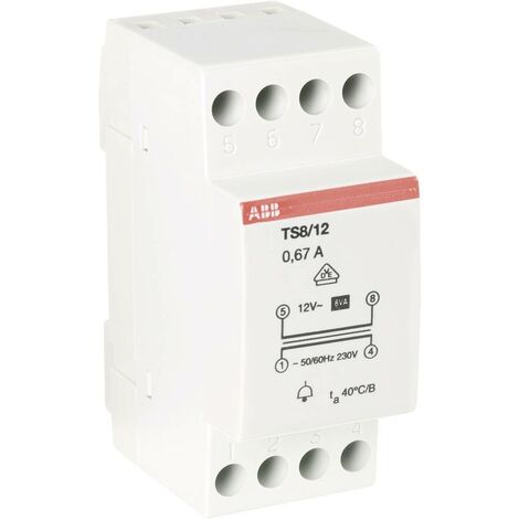 Transformateur de sonnette ABB 2CSM081401R0811 12 V/AC 0.67 A