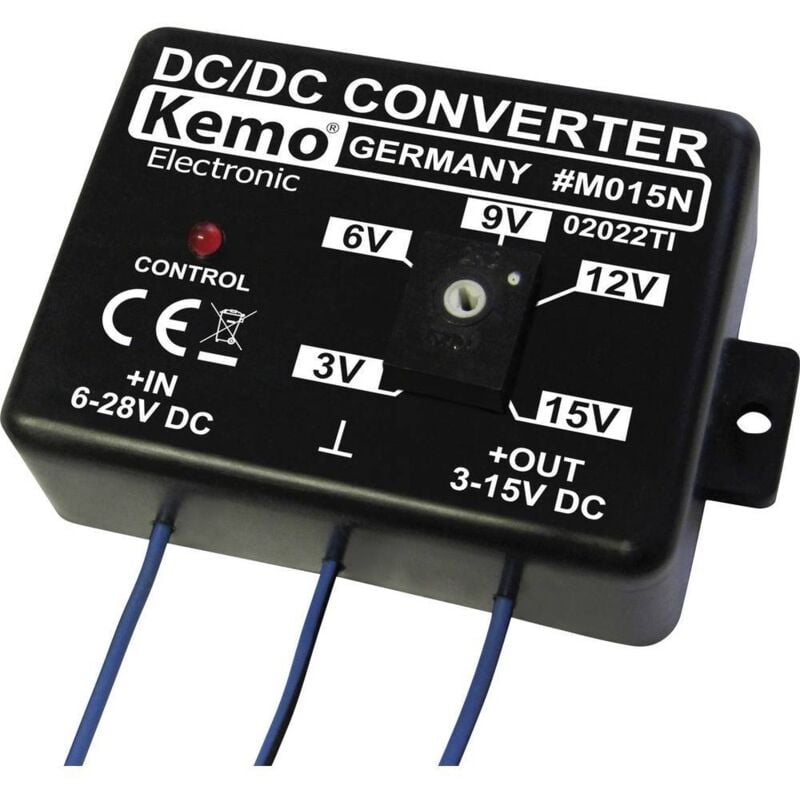 Kemo - module convertisseur réglable M015N (kit monté) entrée: 6 - 28 v/dc sortie: 3 - 15 v/dc courant de sortie: 1.5 a
